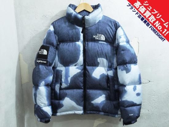 Supreme × THE NORTH FACE 'Bleached Denim Print Nuptse Jacket