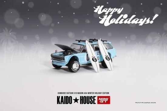 KAIDO☆HOUSE x MINI GT 1/64 DATSUN 510 WAGON 4×4 WINTER HOLIDAY