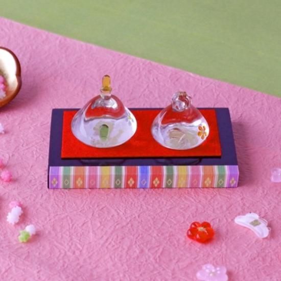 金箔入ガラス置物 雛人形 「京花」 - 金銀箔工芸さくだ ／ 金箔を使用