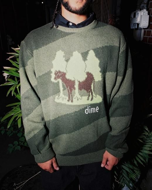 Dime BOVINE WOOL KNIT / ARMY (ダイム ニット/セーター) - HORRIBLE'S