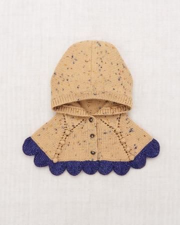 50% SALE! MISHA & PUFF Scallop Capelet - Camel Confetti - SEN_TO_SENCE
