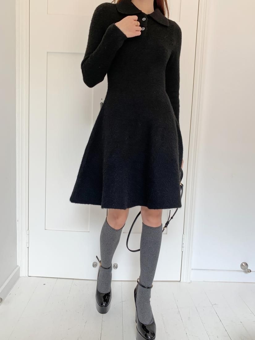 50% OFF】BB COLLARED KNIT DRESS - BIRTHDAY BASH