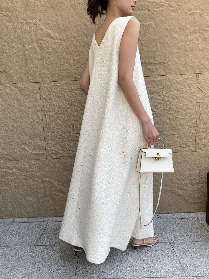 shéller】side button tweed dress ツイードドレス