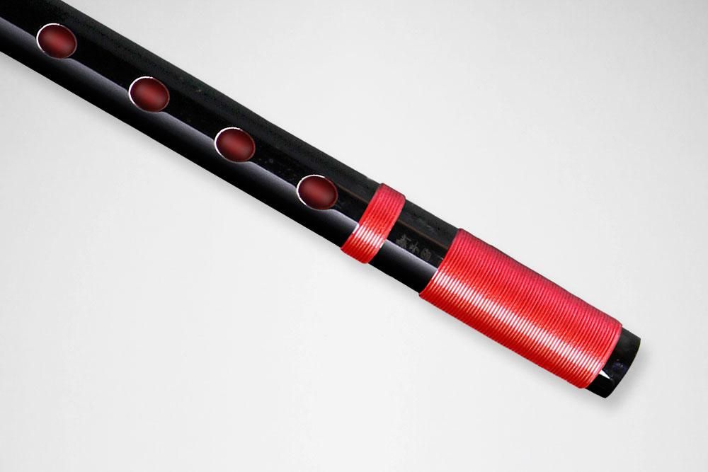 篠笛 古典調 7穴 5本調子 燻風仕上げ 天地胴藤巻き 超鐵仕様 篠笛 七ッ