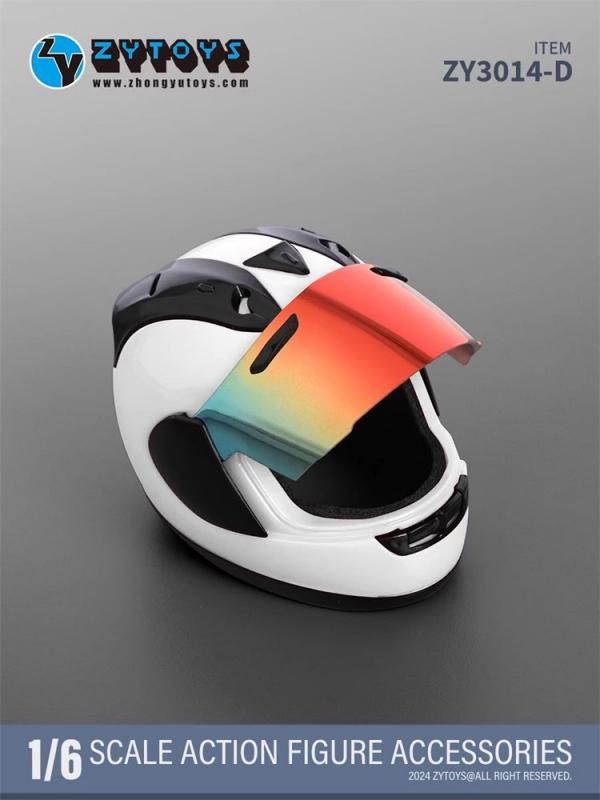 送料無料 1/6 ZYTOYS ZY3014 めっきグラデーションバイクヘルメット