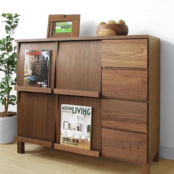 W1056mm】ブックシェルフ ディスプレイラック チェスト レコードラック