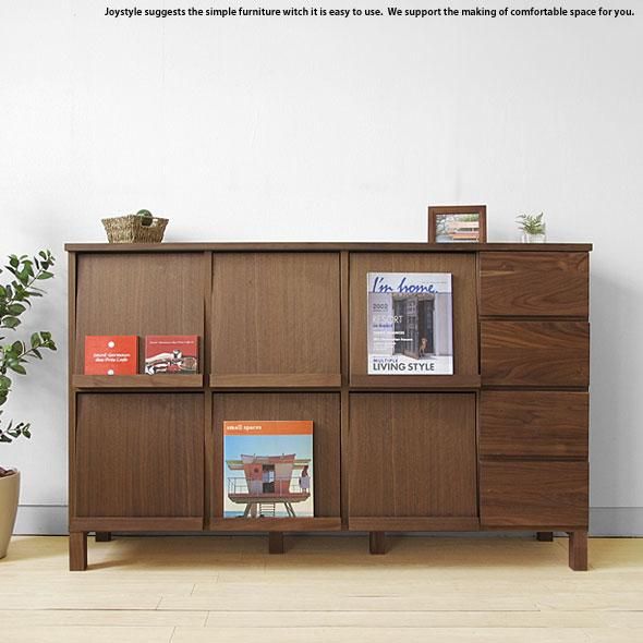 W1430mm】ブックシェルフ ディスプレイラック チェスト レコードラック