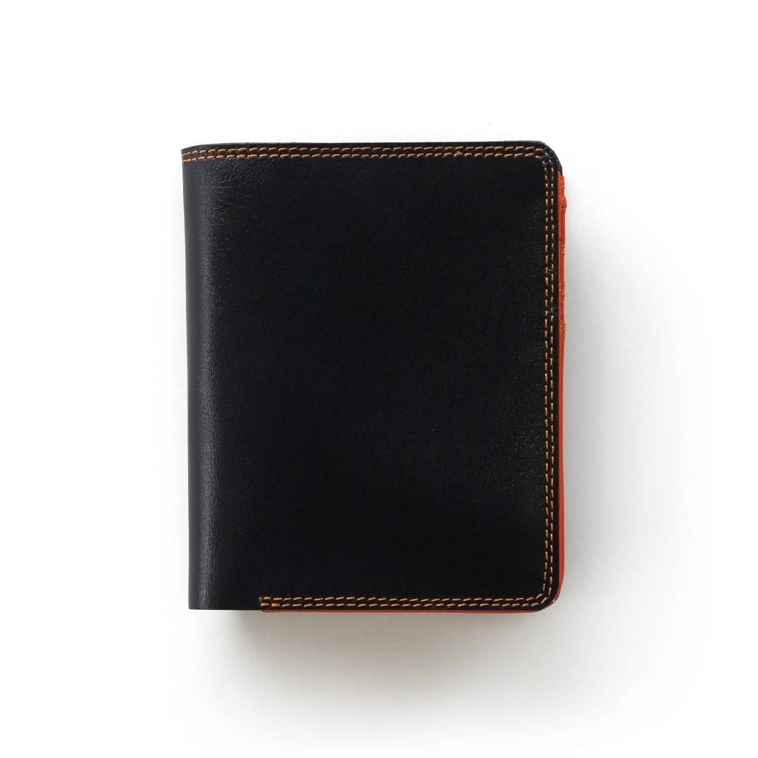 公式】mywalit マイワリット MY1366-151 2つ折財布/ブラック・オレンジ