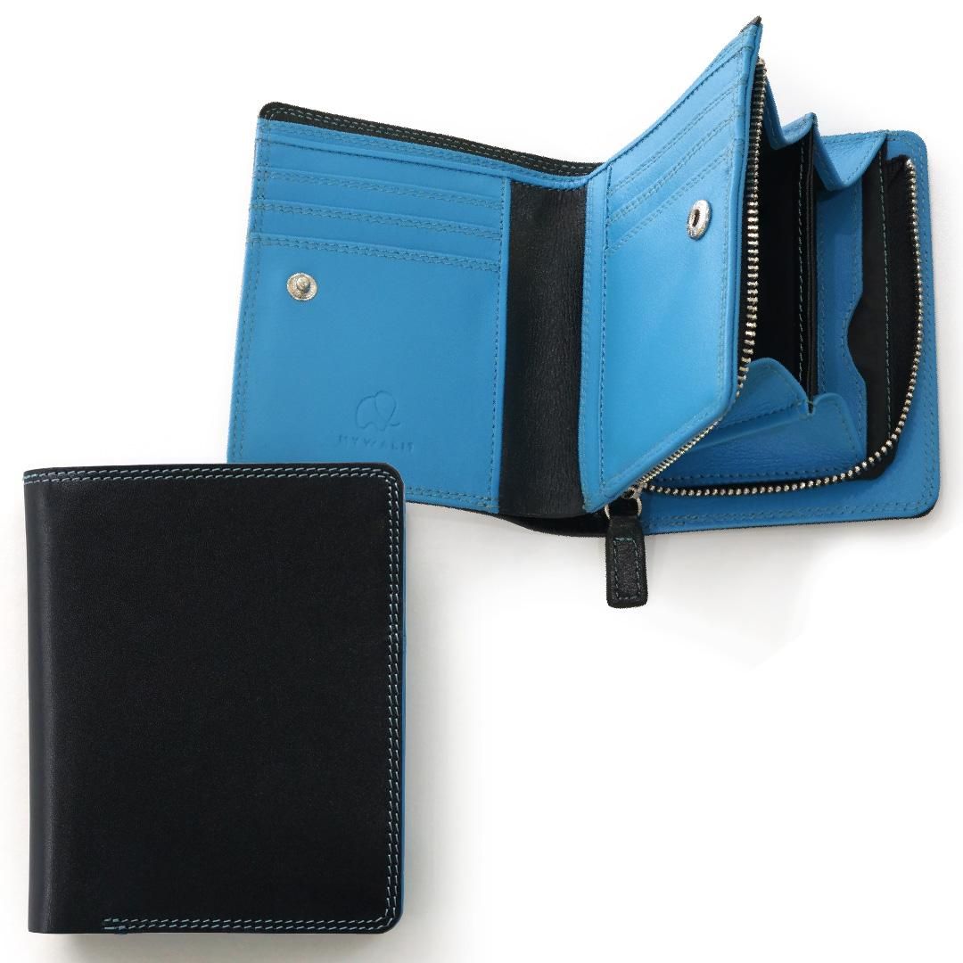 公式】mywalit マイワリット MY1366-170 2つ折財布/ブラック