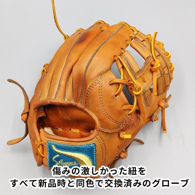 全紐交換済み (高校野球対応)】 スラッガー 硬式グローブ / 内野手用
