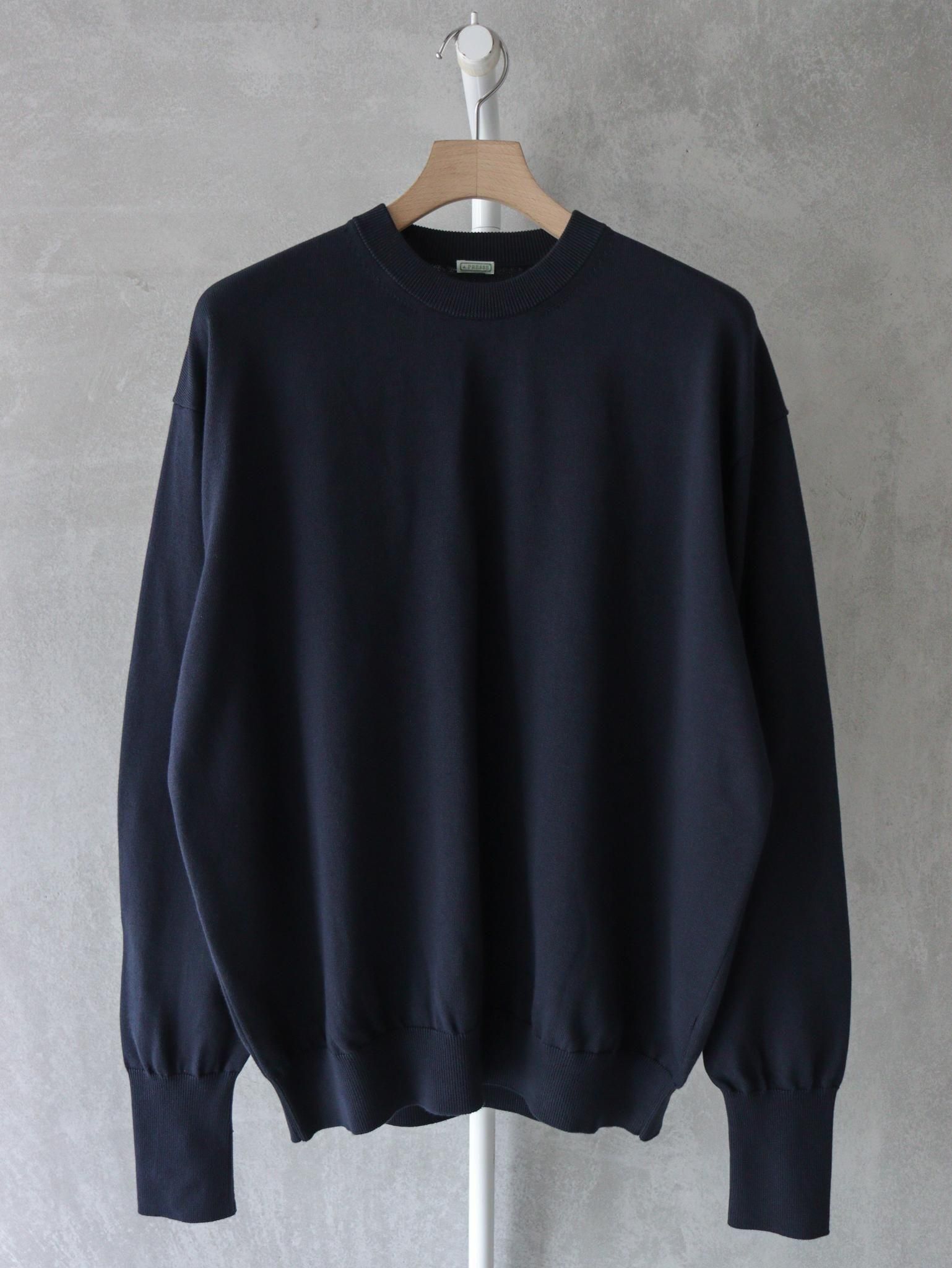A.PRESSE（アプレッセ）Cotton knit L/S T-Shirt / NAVY 公式通販