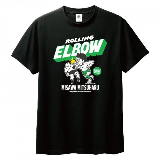 三沢光晴 ローリングエルボー コットンTシャツ ブラック