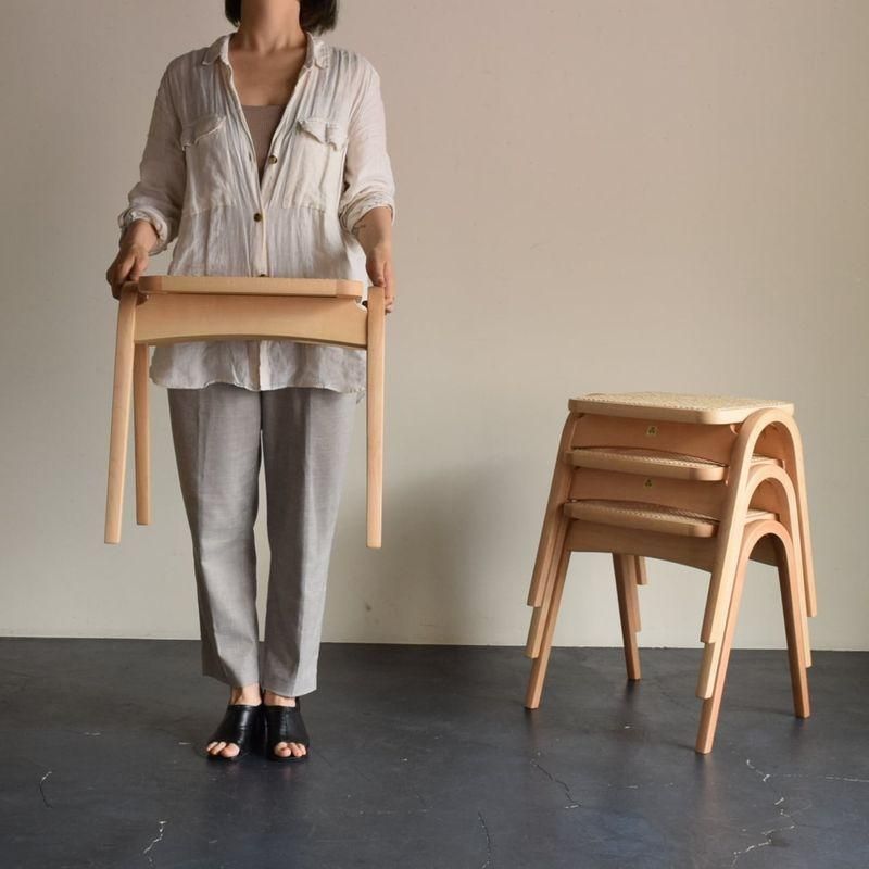 2脚セット】剣持勇デザイン NO.202スツール | 藤座面/オイル塗装