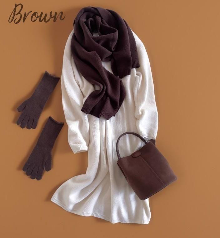 ○（発売12/10）ブラウンニットストール(送料無料) - ImPARFAIT アン