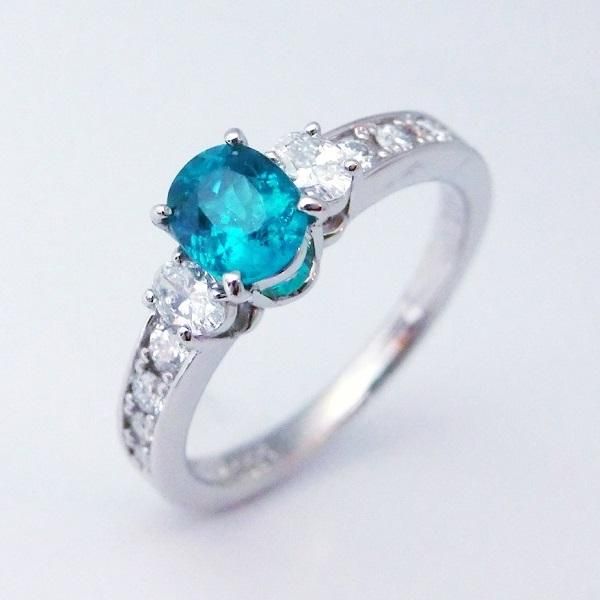 パライバトルマリン ダイヤモンドリング PA 0.55ct D 0.34ct Pt900