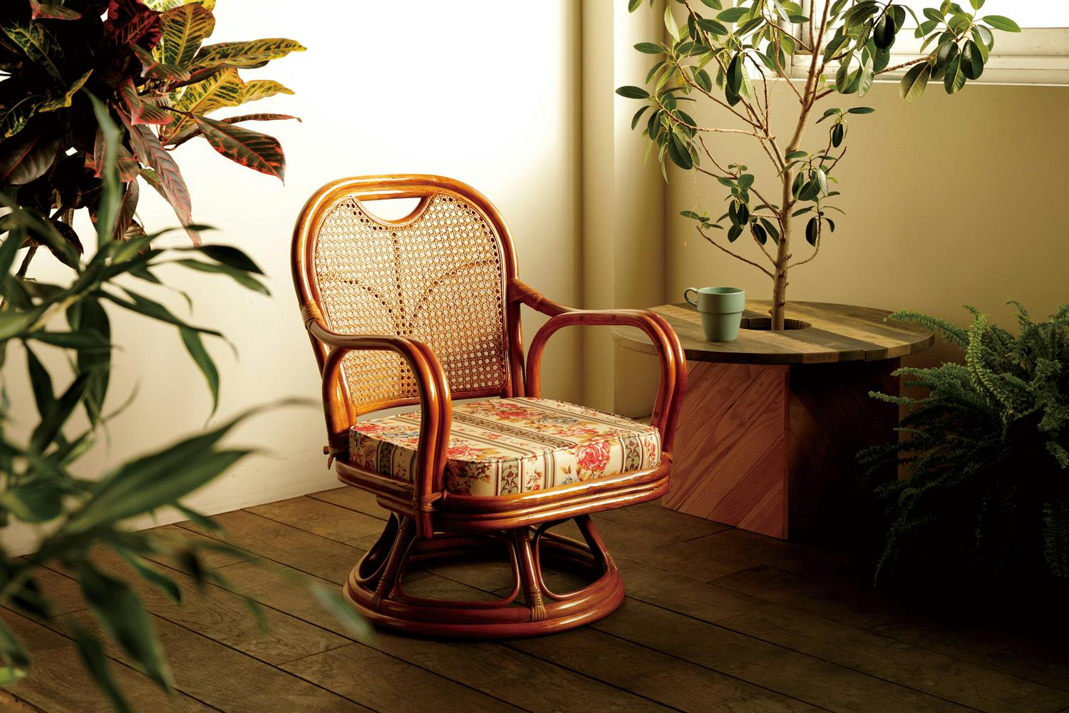 回転座椅子 FURNITURE 木製 ロータイプ 和室 和風家具 ② 回転座椅子