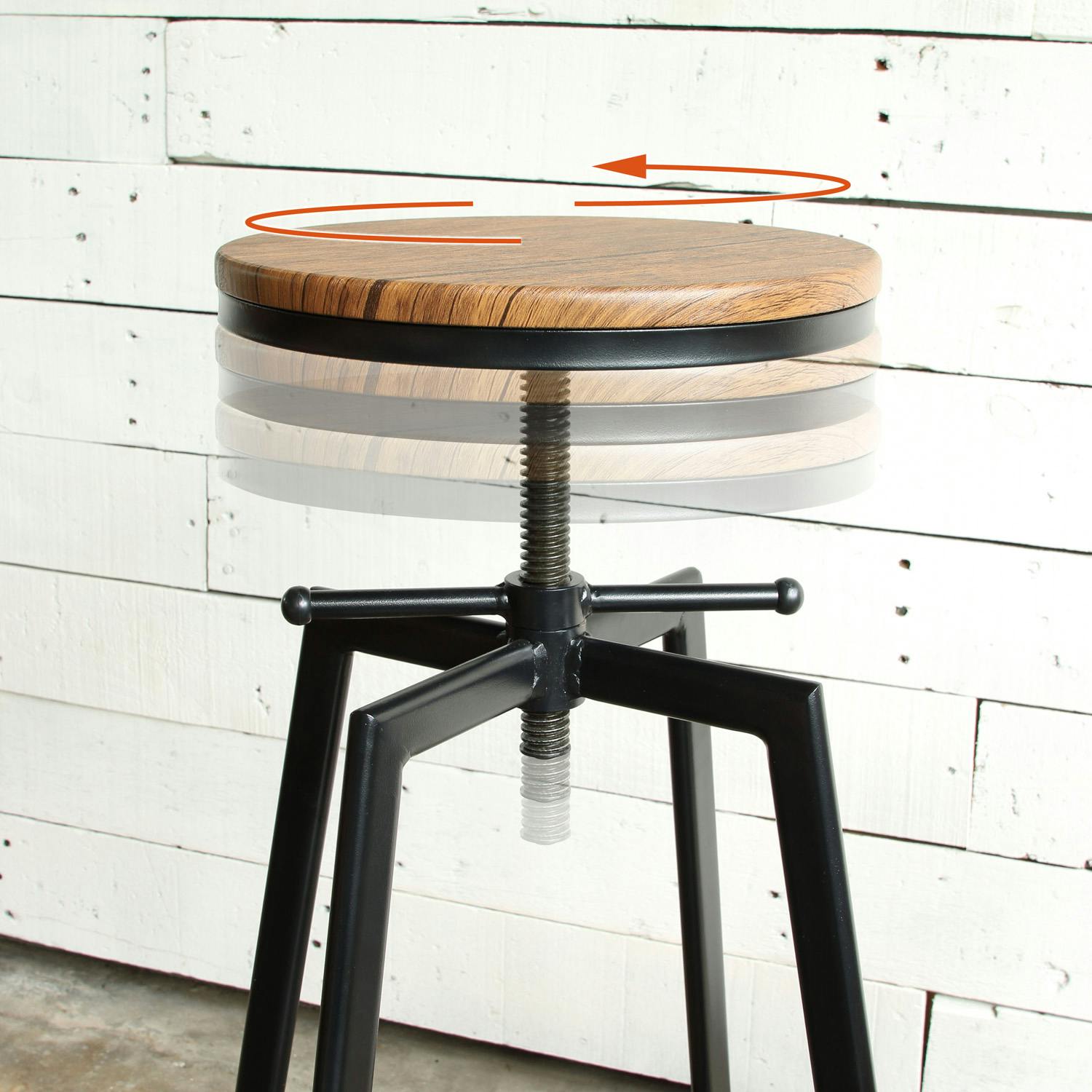 UTILITY KOEKI VH-S30(BR) ハイスツール 50×50×61.5-75.5 座面φ30 完成