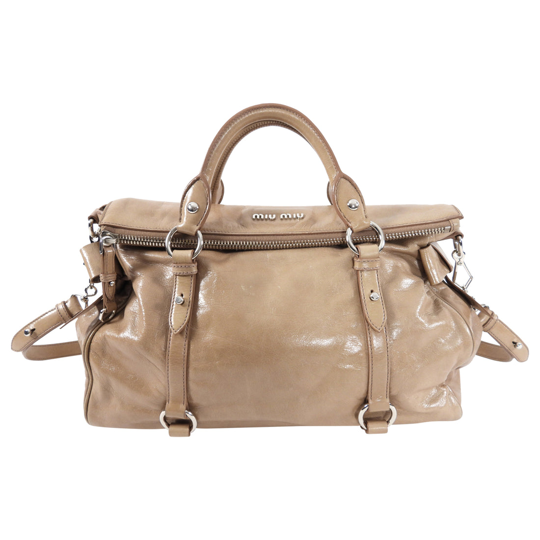 Miu Miu Beige Vitello Lux Bow Two Way Tote Bag – I MISS YOU VINTAGE