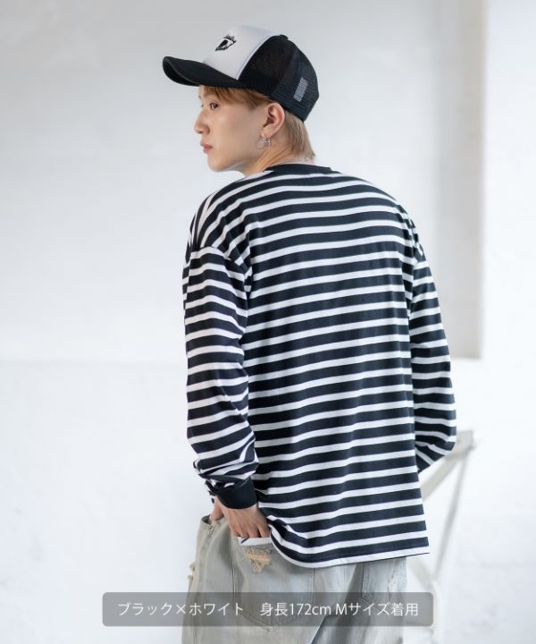 SIDE23-183 ボーダー長袖Tシャツ