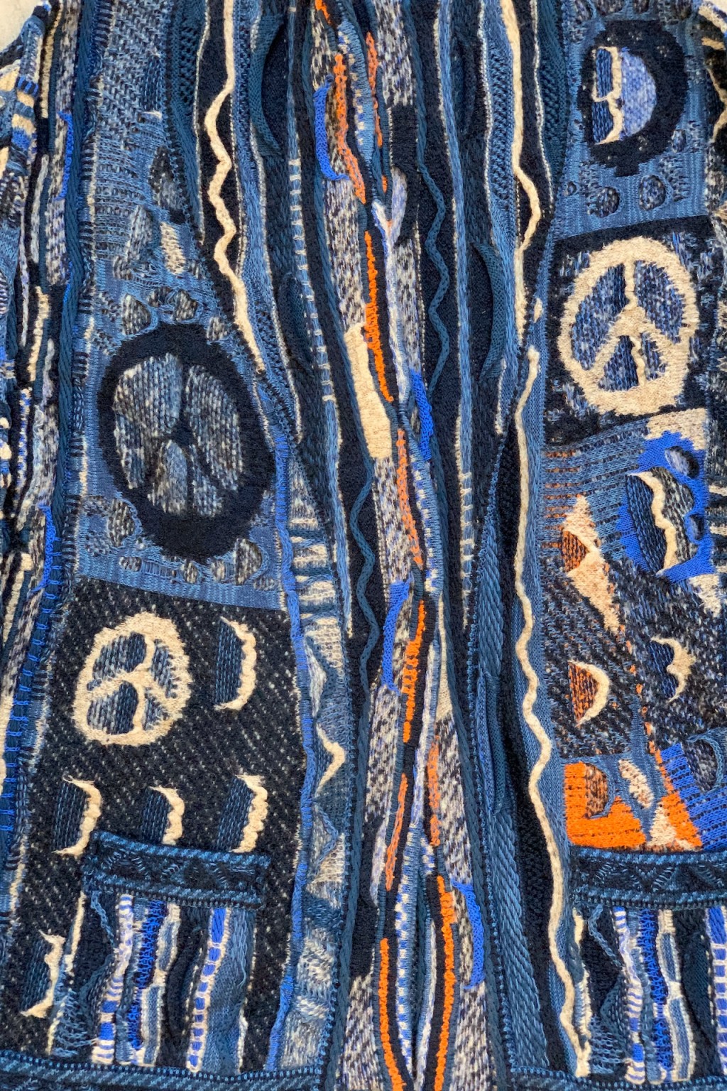Kapital 7G Knit BORO Gaudy Cardigan Navy - Made in Japan
