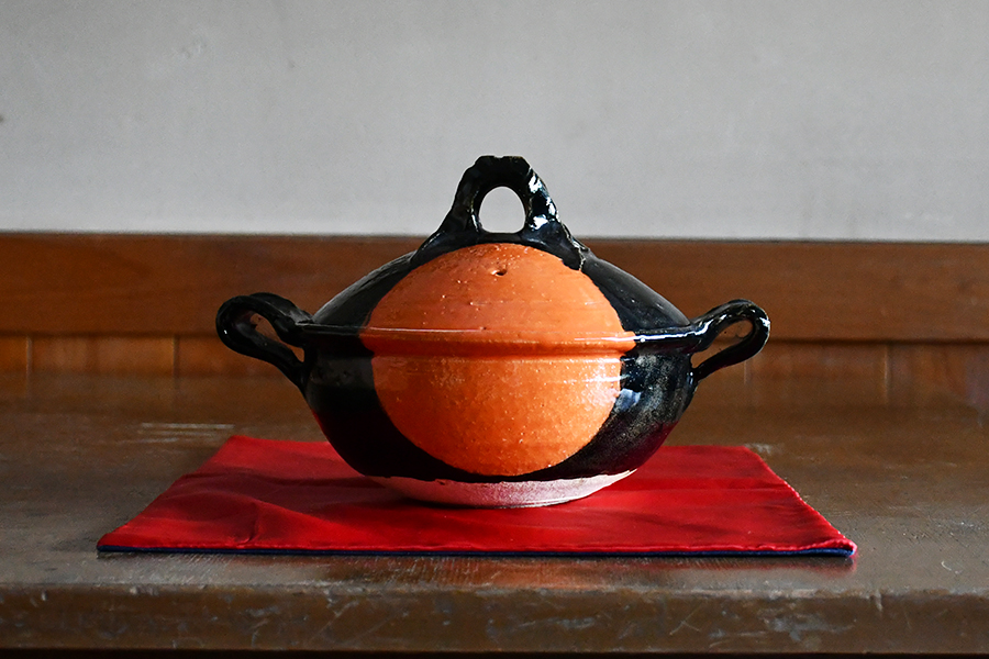 黒釉オレンジ彩 | 稲葉直人 伊賀焼土鍋と器｜三重県伊賀市土鍋作家