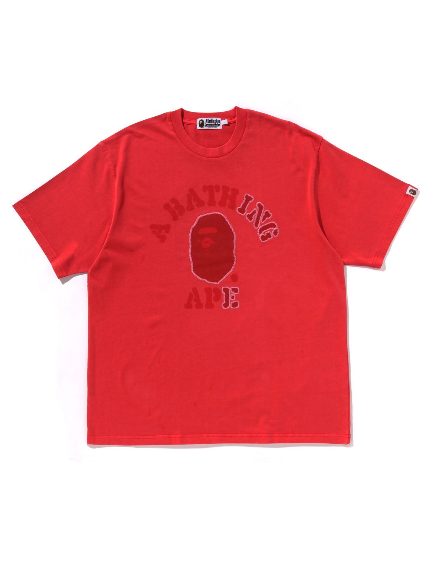 A BATHING APE® Garment Dye College Relaxed Fit Tee | Bape official