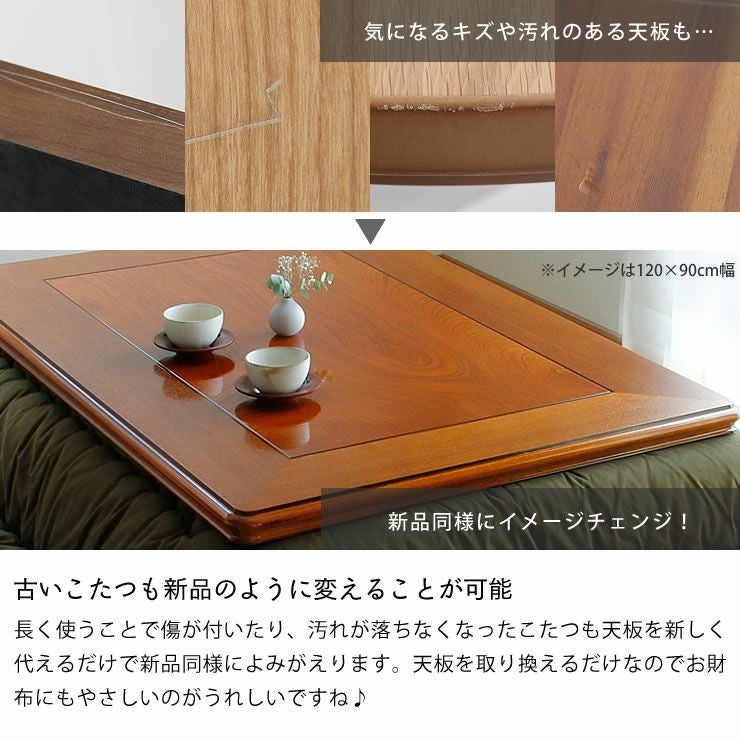 コタツ天板・こたつ天板単品長方形 105cm幅木製（ こたつ天板のみ