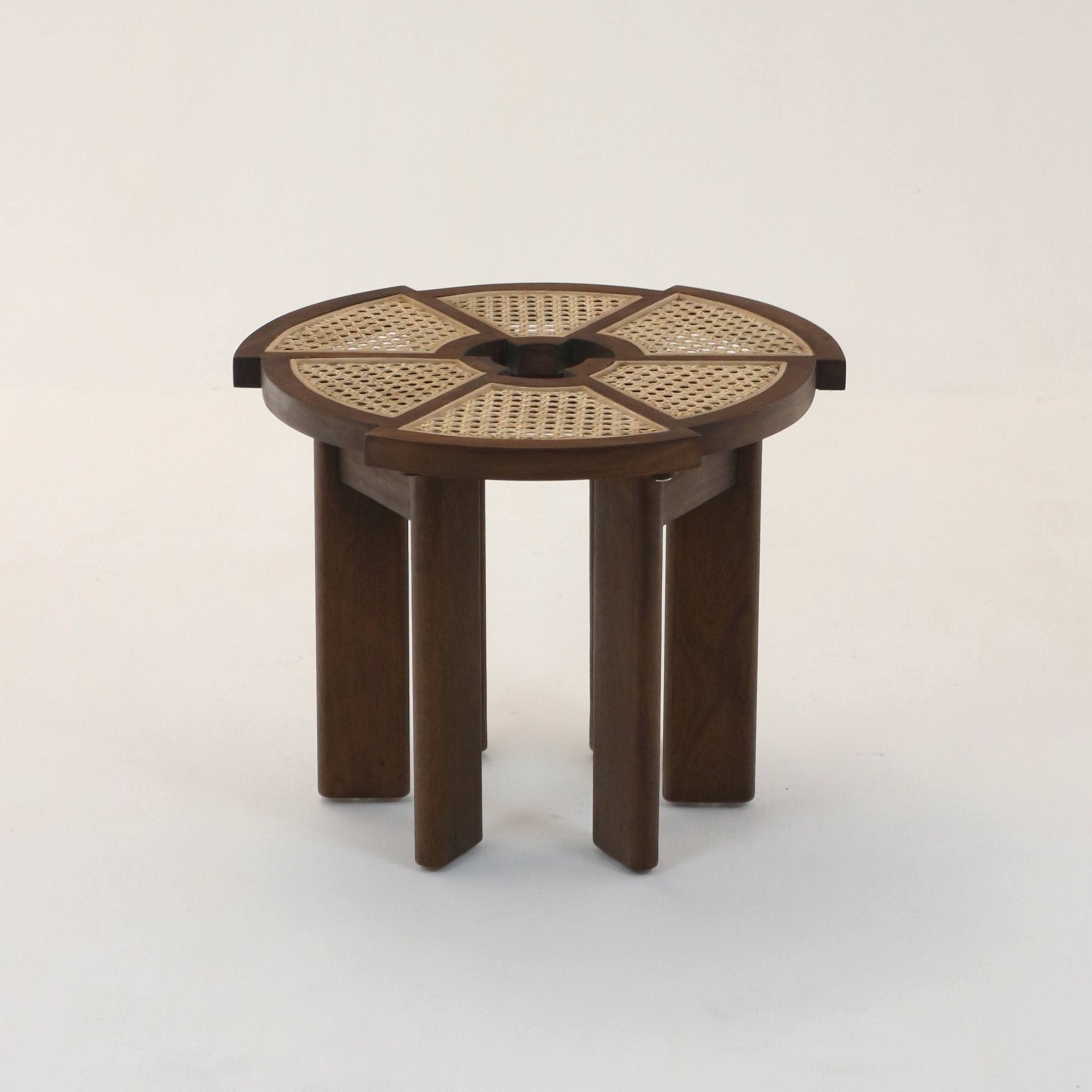 Rio Side Table Charlotte - Medium Brown Teak & Cane