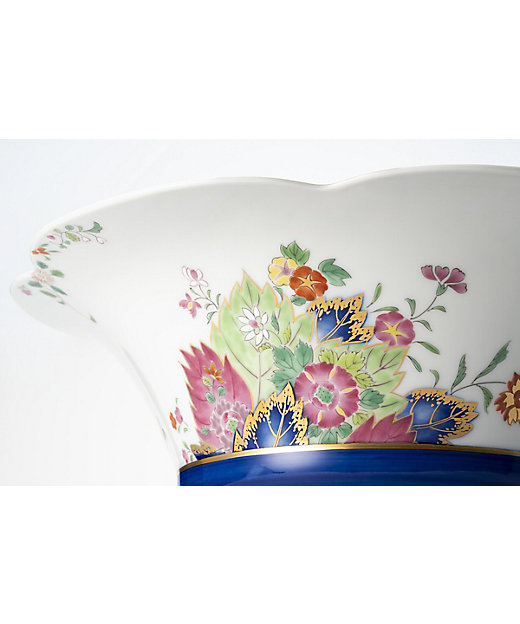 染錦絢爛草花絵 花型大鉢 | 深川製磁/フカガワセイジ | 三越伊勢丹