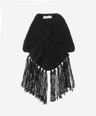 knit fringe neck F25A28 | FUMIE=TANAKA