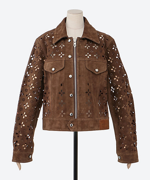 ブルゾン FLOWER HOLE LEATHER JACKET