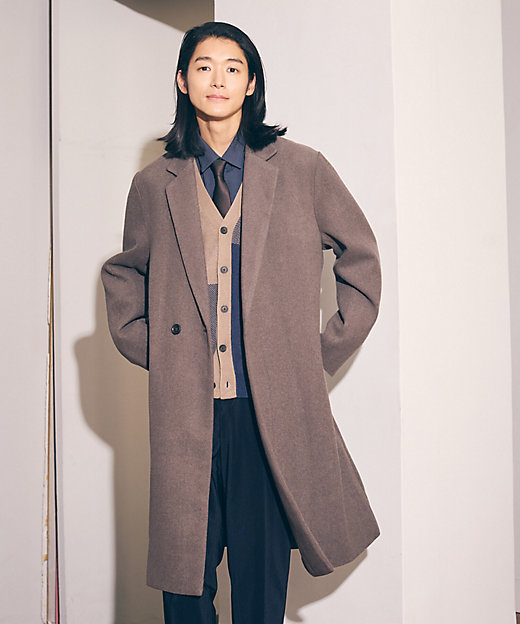 ウールブレンド メルトン セミダブル チェスターコート