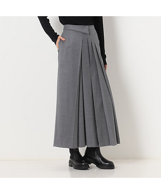 ウールサージ タイトタックスカート（7216FE04） | Gabardine