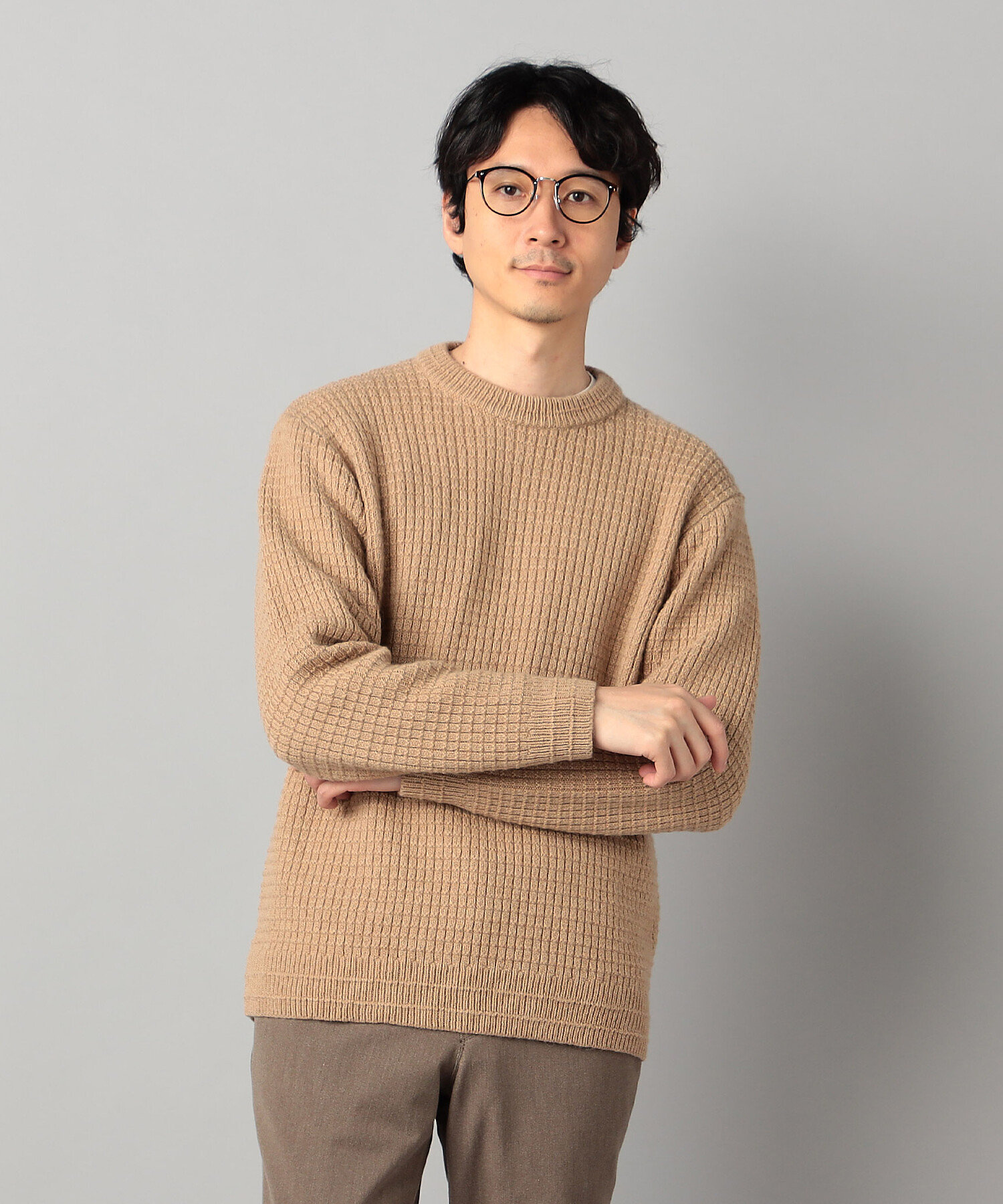 ベビーアルパカ ワッフルニット（0734KM05） | COMME CA MEN