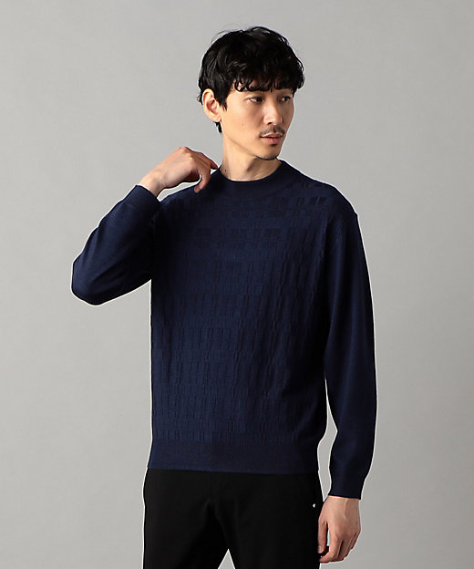 リンクスチェック柄 モックネックニット（0734KI10） | COMME