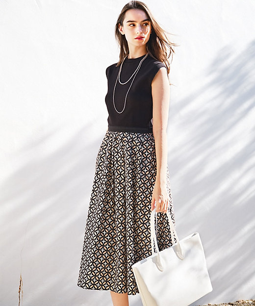 洗える】オーバーラップサークルフレンチスリーブワンピ