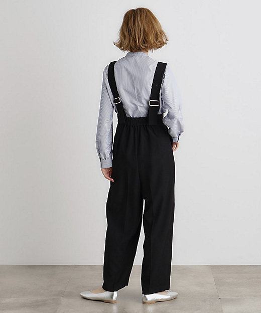 roughlow verseau ハイウエストワイドサロペット ブラック roughlow