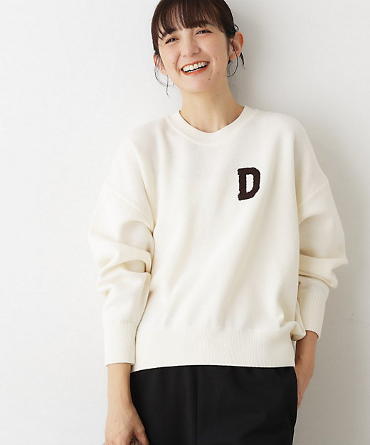 洗える】Dサガラ刺繍ワッペン付きニット（2002549656