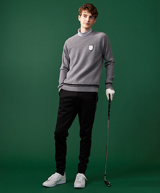 裏地付きニットで温か【MEN】【蓄熱】ウールブレンド裏付 ニット