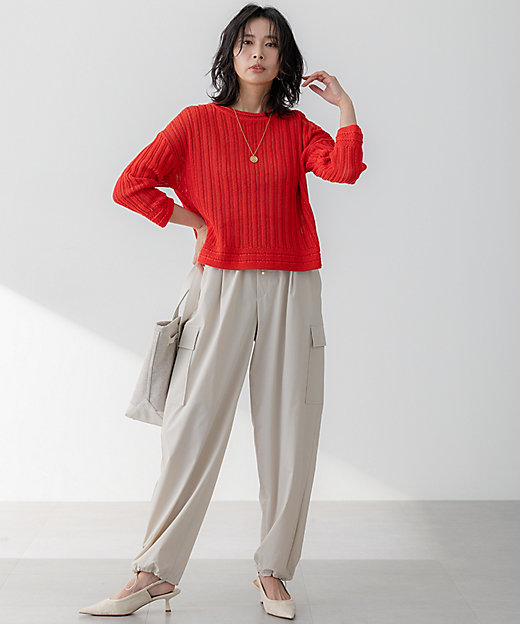 洗える】コットンギマ ストライプ ニット（KRWOGM0354