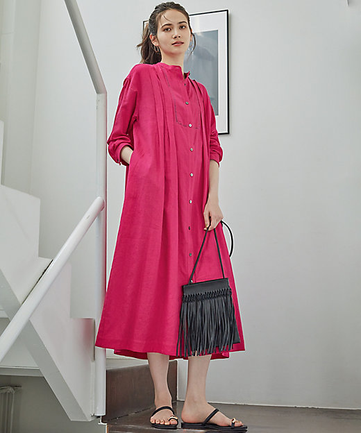 SLOW／一部店舗限定】ブライトリネン シャツ ワンピース