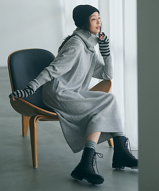 ダーマコレクション❤️カシミヤ100%美シルエットニットワンピース