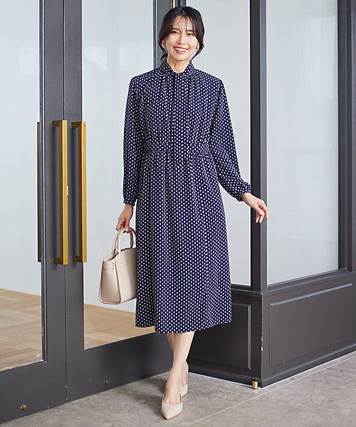 洗える】ジオメトリックパターン ワンピース（OPWWSS0008