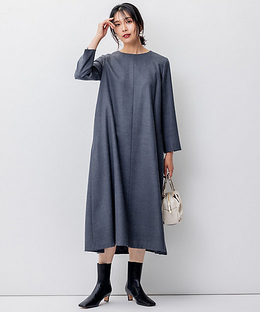 ウールジョーゼット Aライン ワンピース（OPWWSW0411