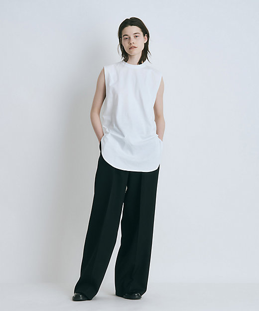 WOOL GABARDINE ｜ タックワイドパンツ