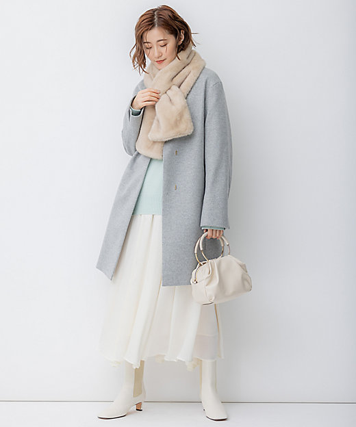 ウールカシミヤビーバー ノーカラー コート（SCWOSW0504