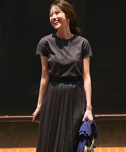 洗える】ソフトシアーフィルム タック スカート（SKWOGM0603