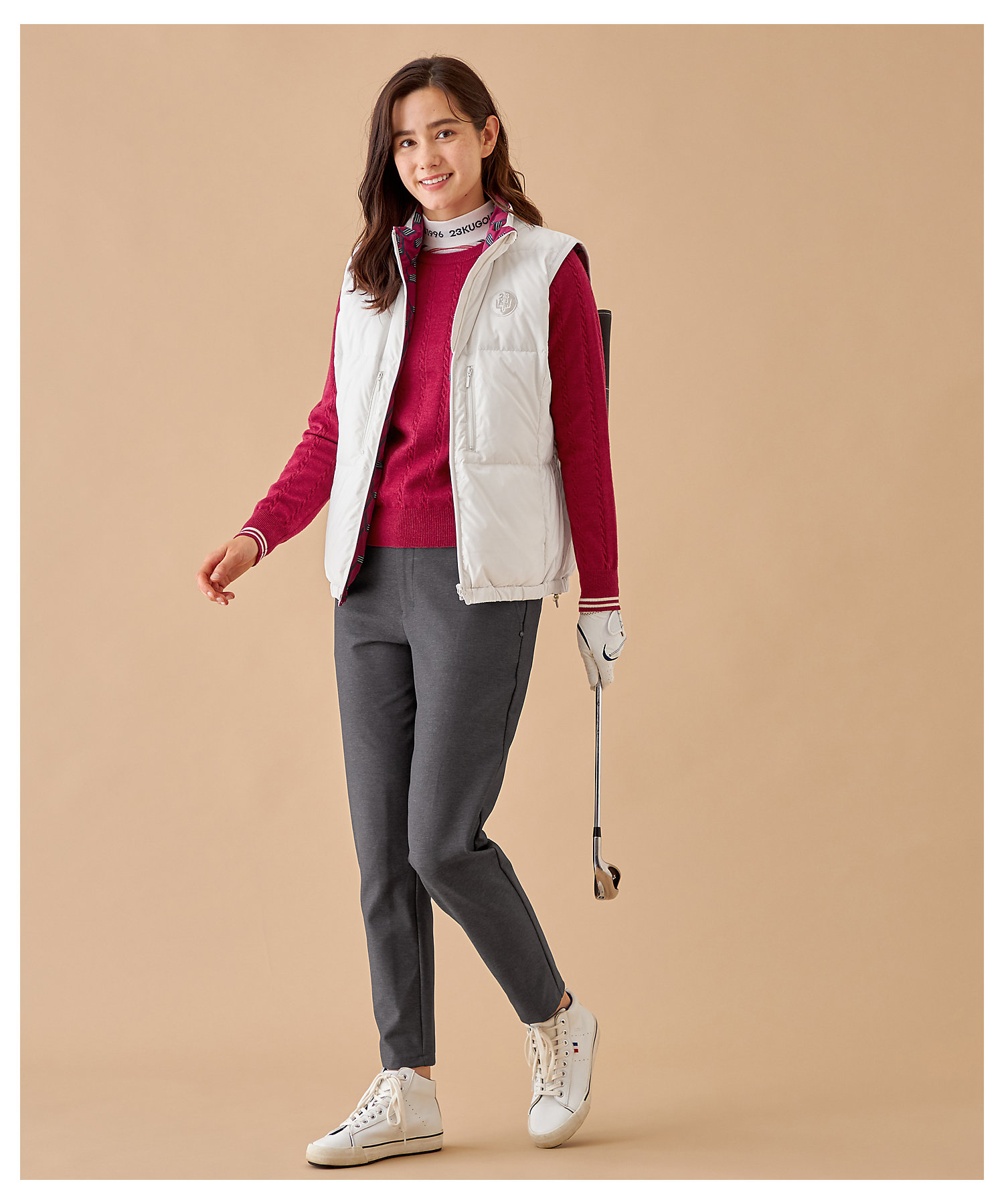 WOMEN】【撥水・ストレッチ】リバーシブル ダウンベスト