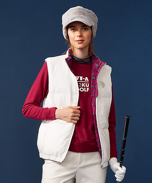 WOMEN】【撥水・ストレッチ】リバーシブル ダウンベスト