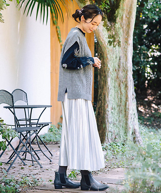 MADE IN JAPAN ケーブル柄ニットベスト 33ー54ー